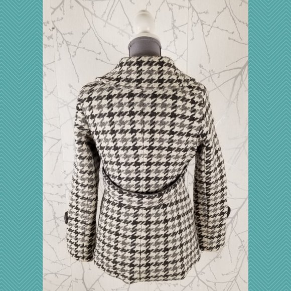Soia & Kyo White Houdstooth Wool Blend Peacoat - Picture 6 of 9